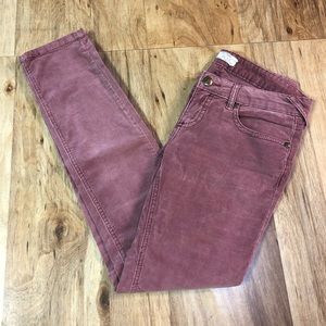 Free People Pink Corduroy Skinny Jeans W29.